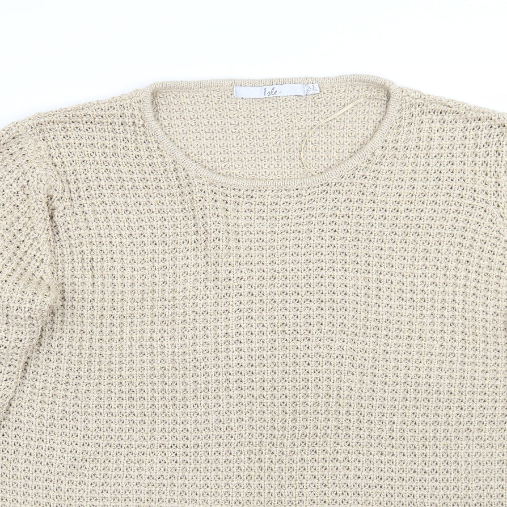 Isle Womens Gold   Pullover Jumper Size XL