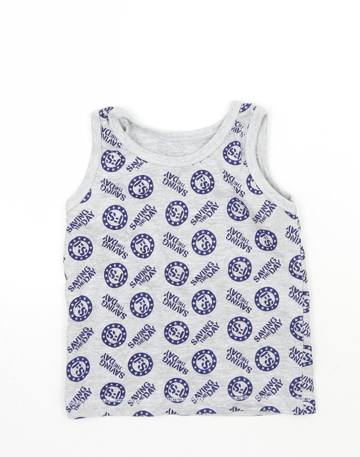 George Boys Grey Geometric  Basic Tank Size 4-5 Years