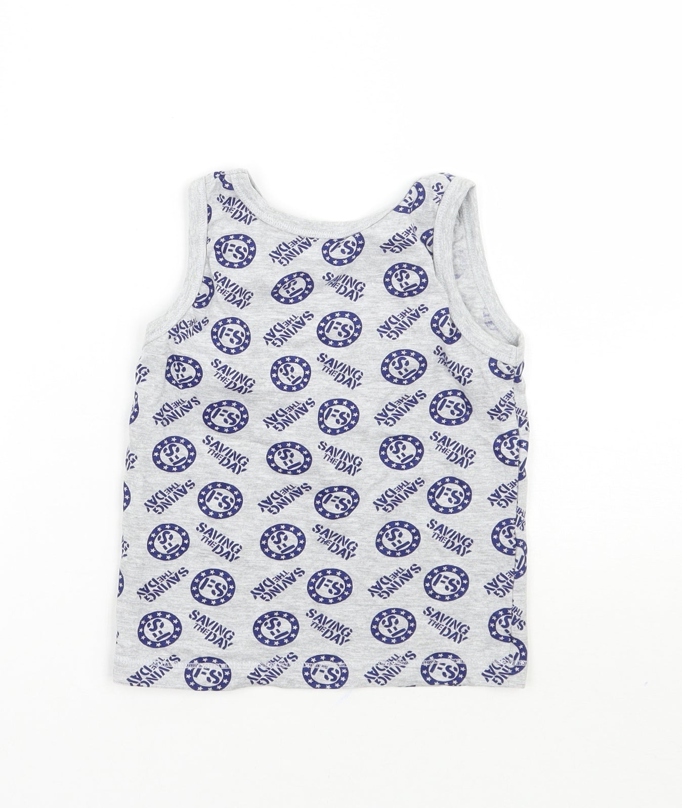 George Boys Grey Geometric  Basic Tank Size 4-5 Years