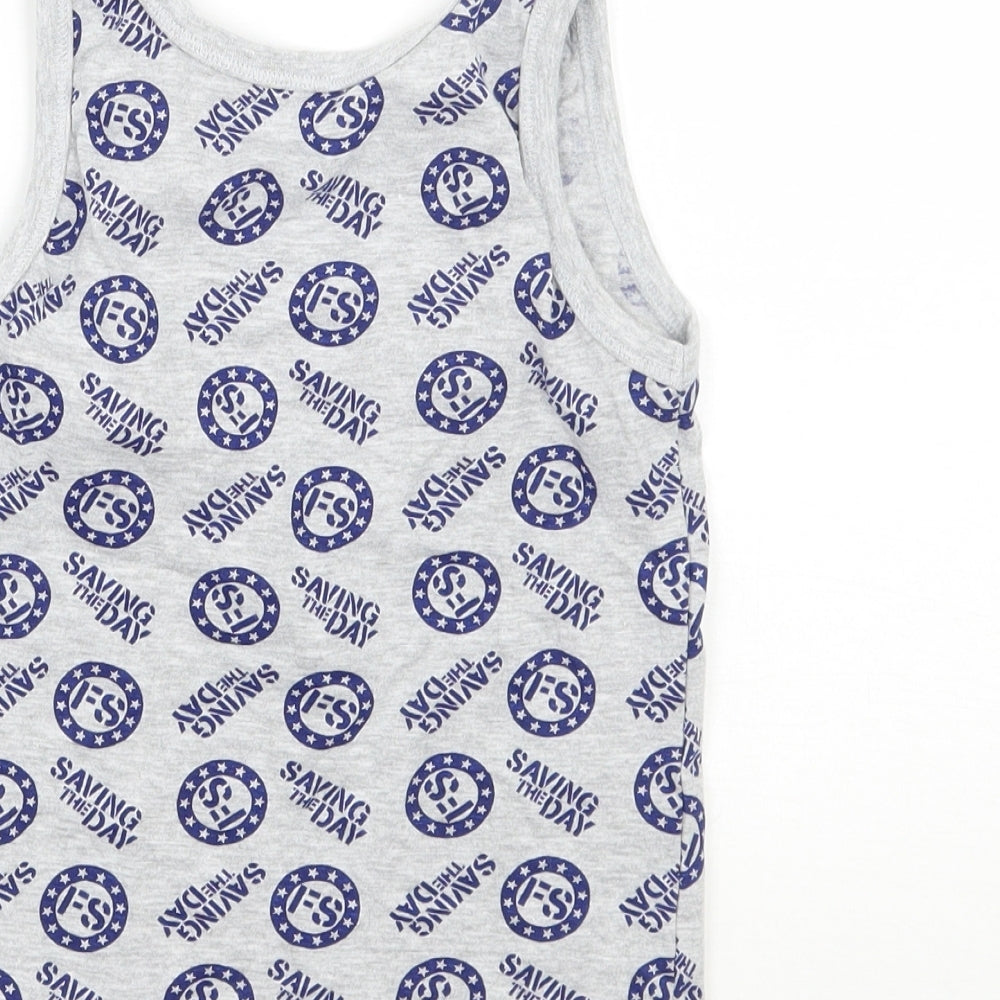 George Boys Grey Geometric  Basic Tank Size 4-5 Years
