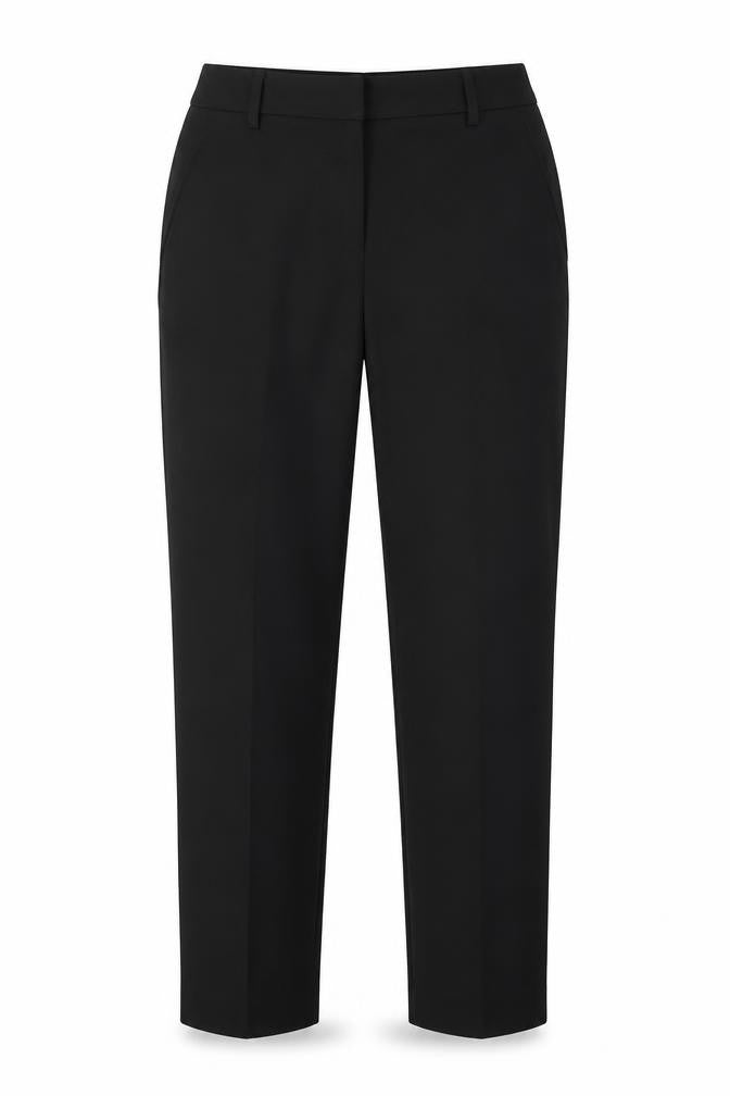 Front view of TU women’s black trousers, size UK 10, 30-inch leg