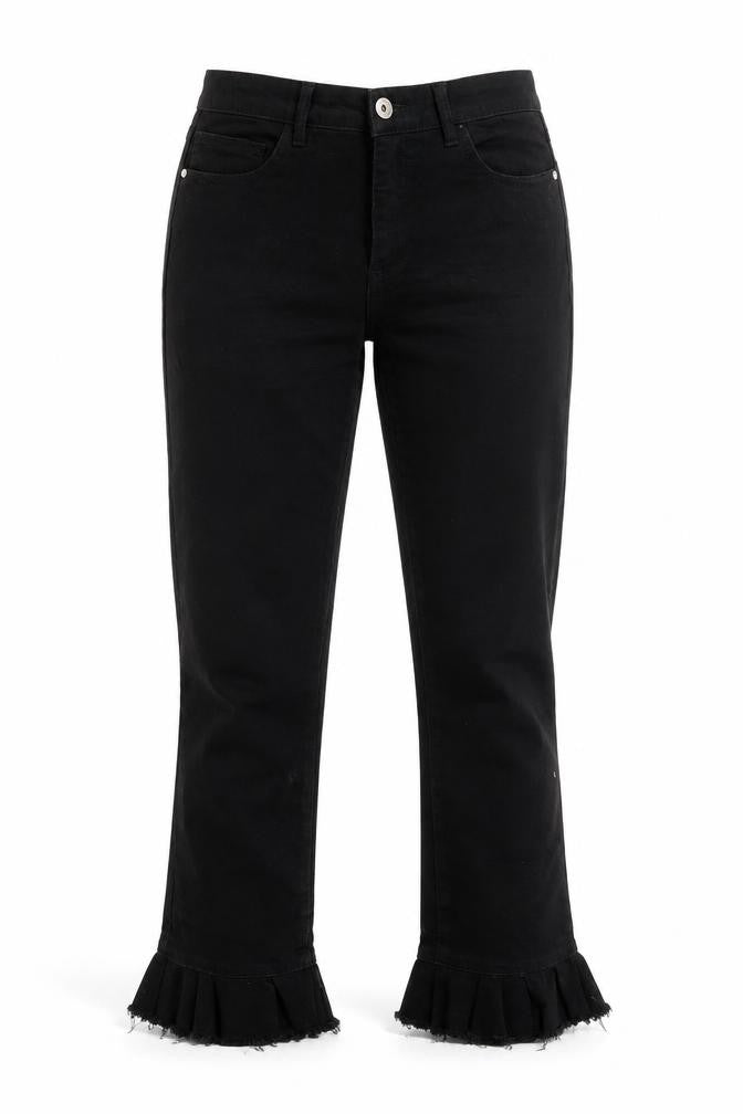 Front view of Only women’s black denim straight jeans, size UK 10, 26-inch leg