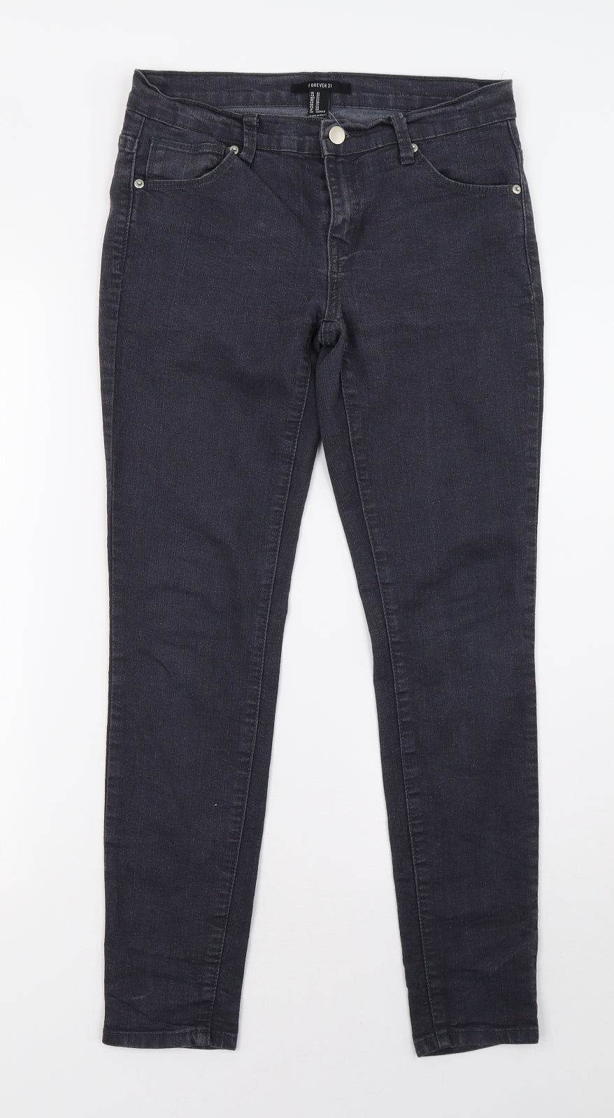 FOREVER 21 Womens Grey  Denim Straight Jeans Size 8 L28 in