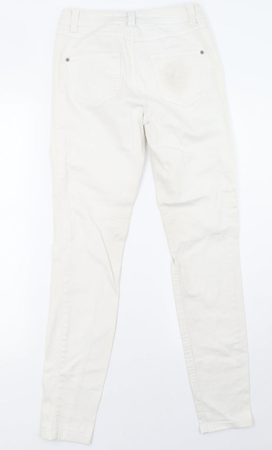 New Look Womens White  Denim Skinny Jeans Size 8 L32 in