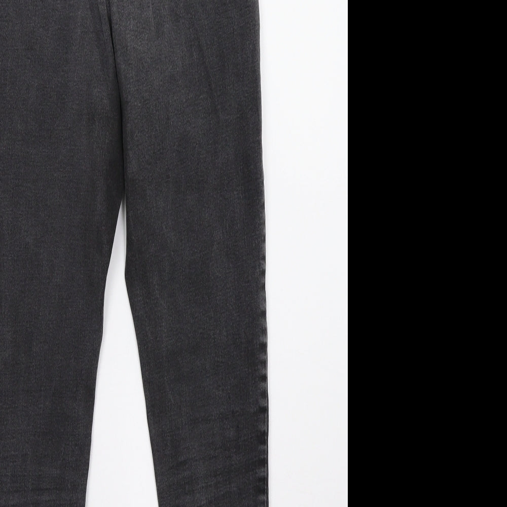 Dorothy Perkins Womens Grey  Denim Straight Jeans Size 10 L26 in