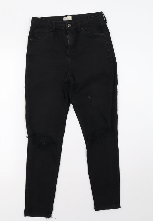 Topshop Womens Black  Denim Skinny Jeans Size 28 L30 in