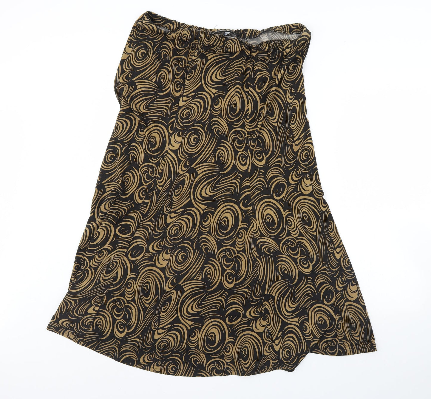 Wardrobe Womens Black Geometric Velour Flare Skirt Size 34 in