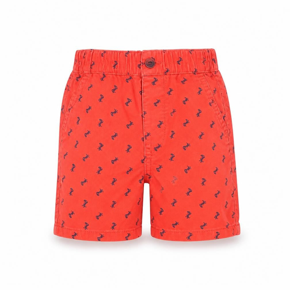 Little Rebel Boys Red Animal Print  Chino Shorts Size 2 Years - Dinosaur