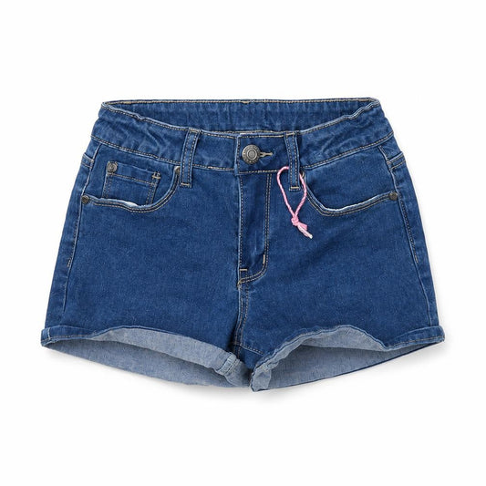 Preworn Girls Blue  Denim Cut-Off Shorts Size 9 Years