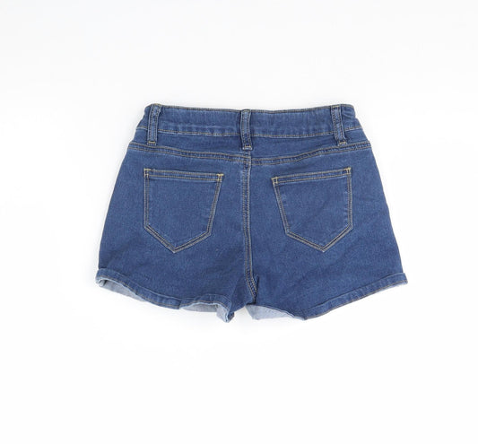 Preworn Girls Blue  Denim Cut-Off Shorts Size 9 Years