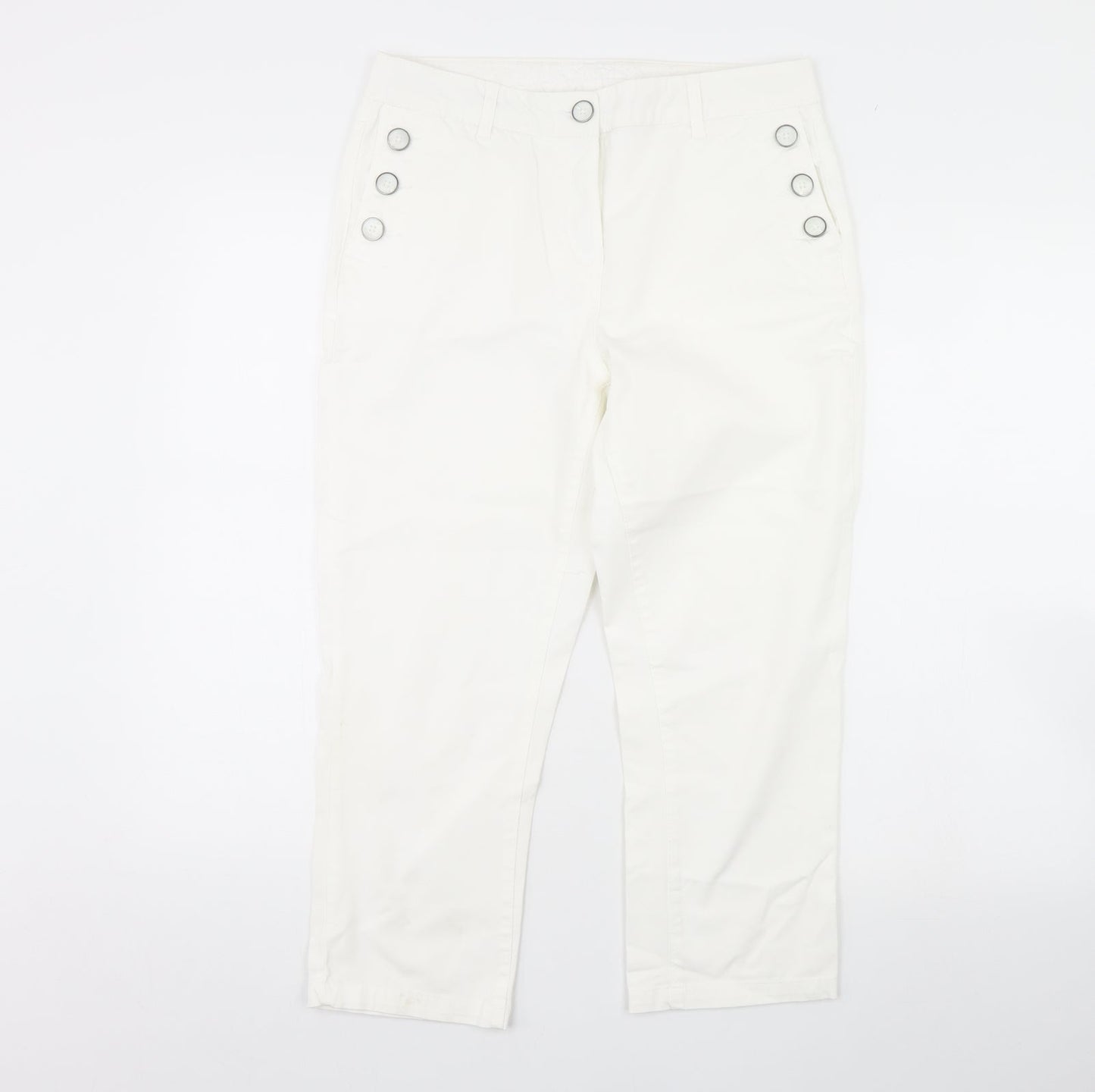 Maine Womens White   Trousers  Size 10 L24 in