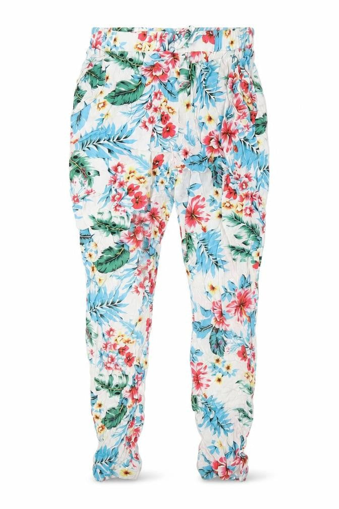 TU Girls White Floral  Capri Trousers Size 9 Months