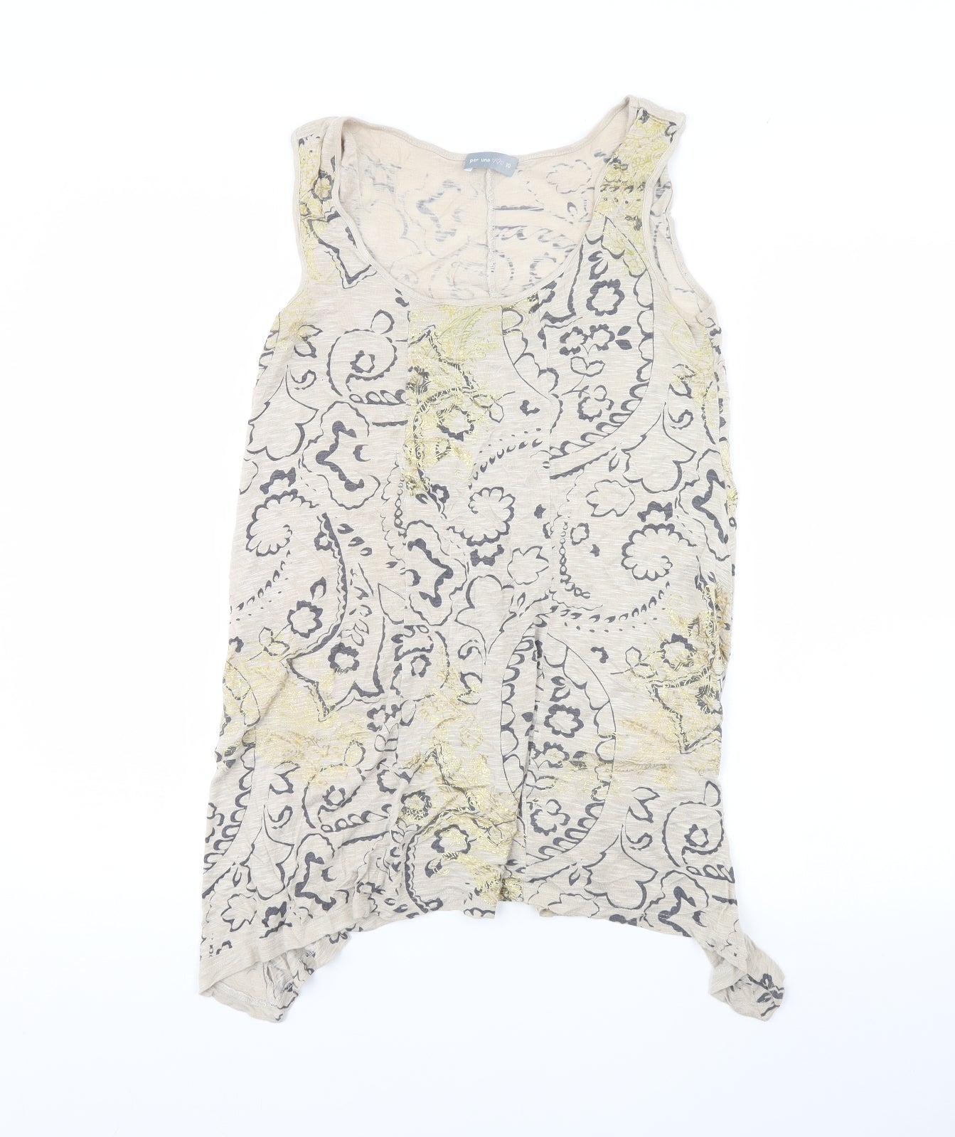 Per Una Womens Beige Fair Isle  Basic Tank Size 10