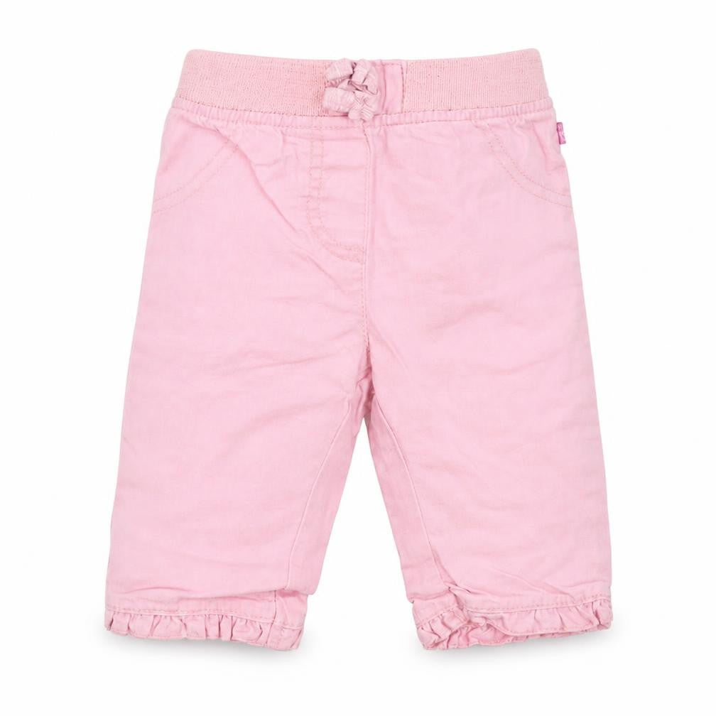 Front view of Debenhams Baby Pink Track Pants Trousers, size 3-6, Months