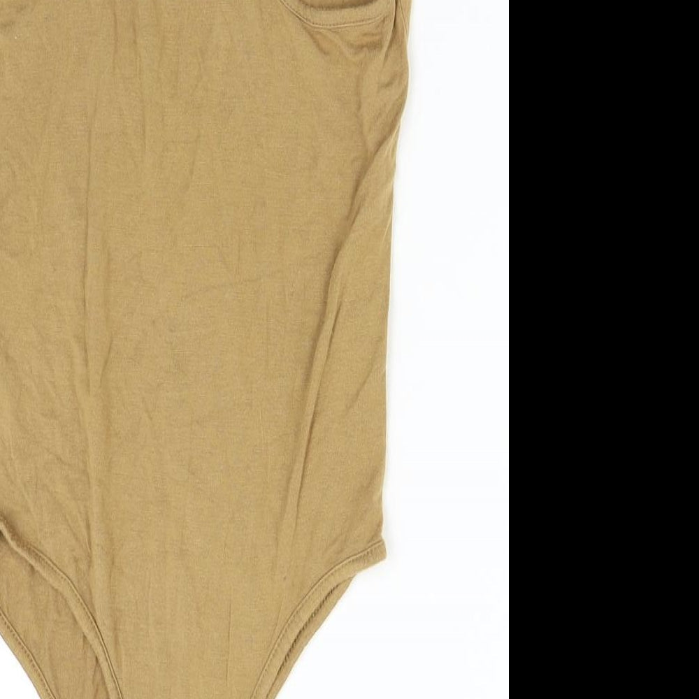 Pretty Little Thing Womens Brown   Bodysuit One-Piece Size 10
