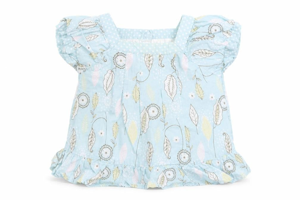 Matalan Girls Blue Floral  Basic Blouse Size 3-6 Months