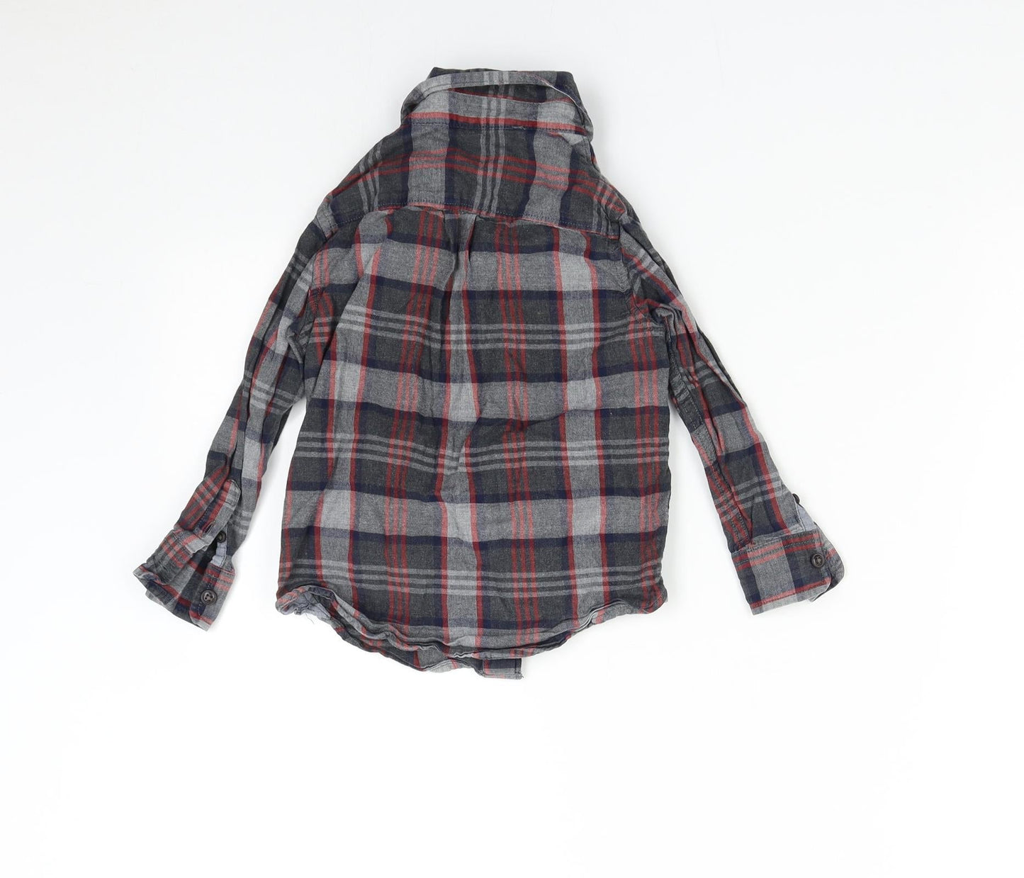 Baby Gap Boys Grey Check  Basic Button-Up Size 3 Years