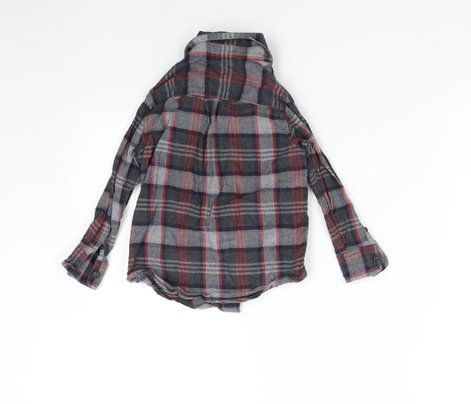 Baby Gap Boys Grey Check  Basic Button-Up Size 3 Years
