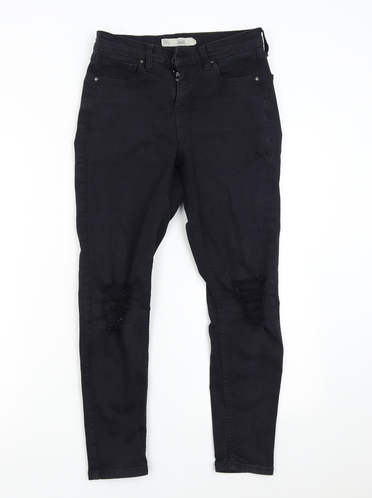 Topshop Womens Black  Denim Skinny Jeans Size 28 L30 in