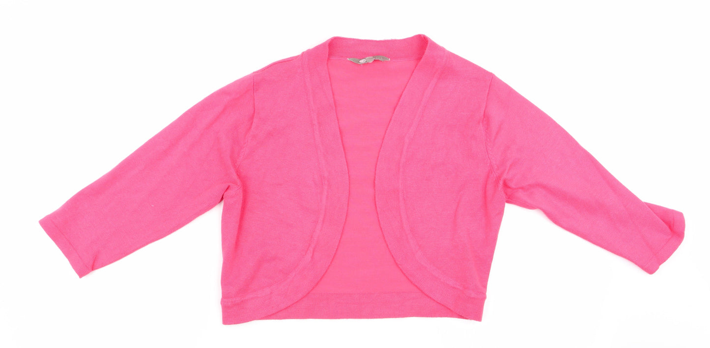 Mia Moda Womens Pink   Cardigan Jumper Size L  - Shrug Style Cardigan