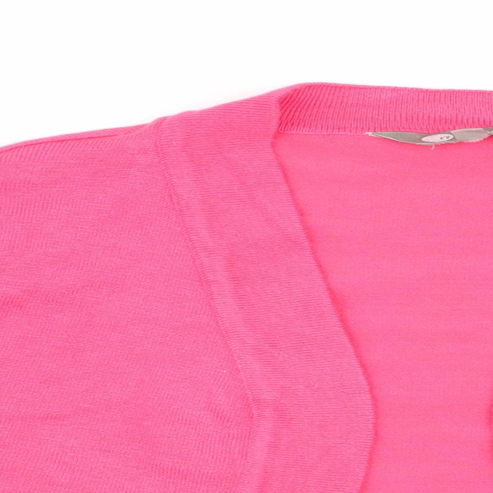 Mia Moda Womens Pink   Cardigan Jumper Size L  - Shrug Style Cardigan