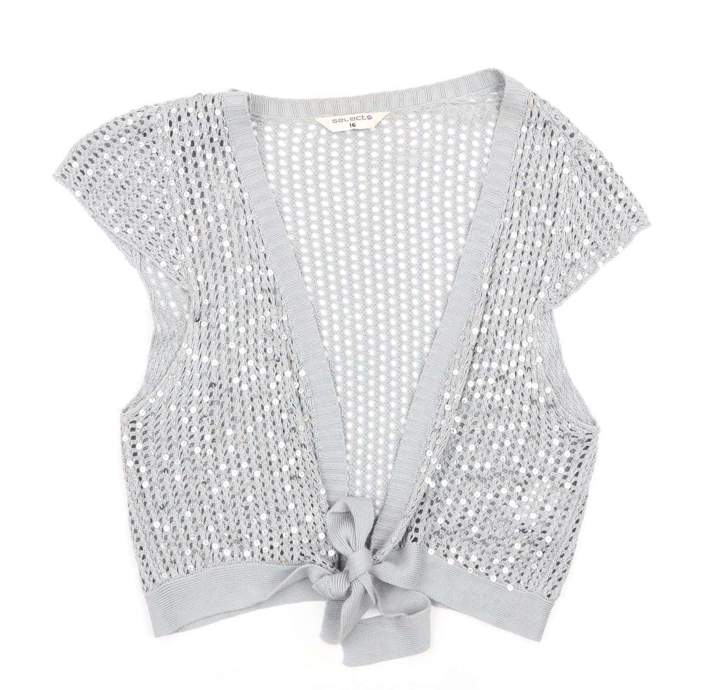 Select Womens Grey   Cardigan Jumper Size 16  - Waistcoat Style