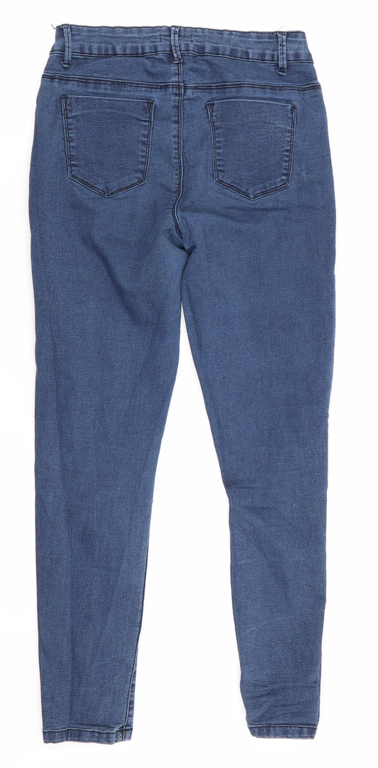 Boohoo Womens Blue   Skinny Jeans Size 12 L25 in - cropped