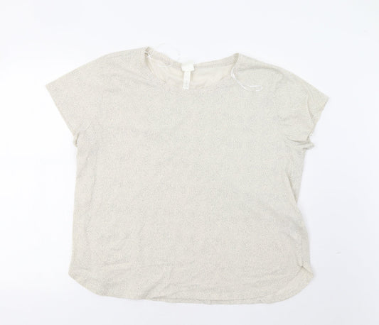 H&M Womens Ivory Polka Dot  Basic Blouse Size XL