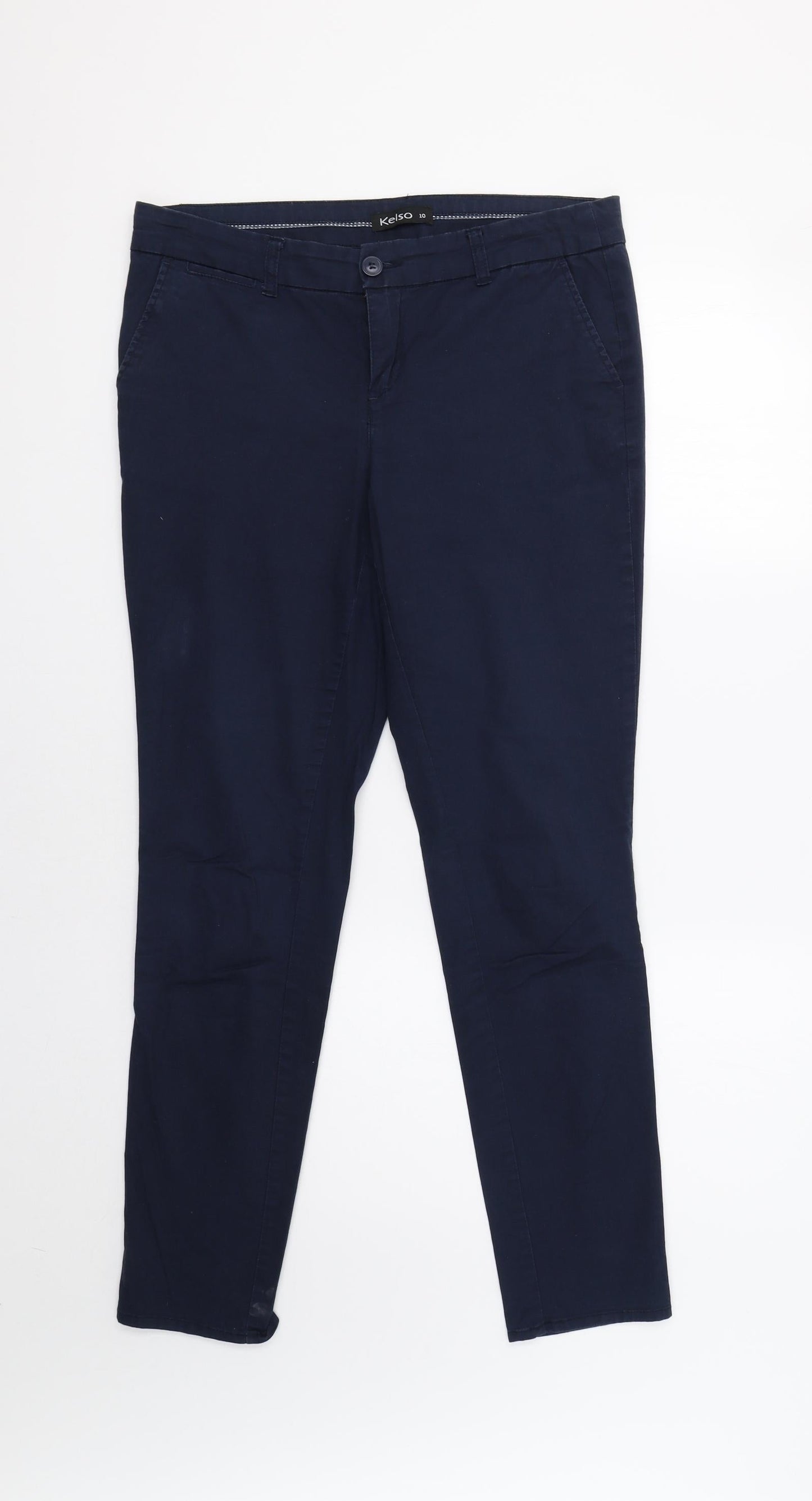 Kelso Womens Blue   Chino Trousers Size 10 L29 in