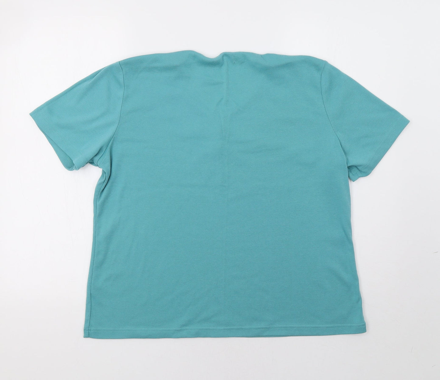 BM Womens Green Floral  Basic Blouse Size L