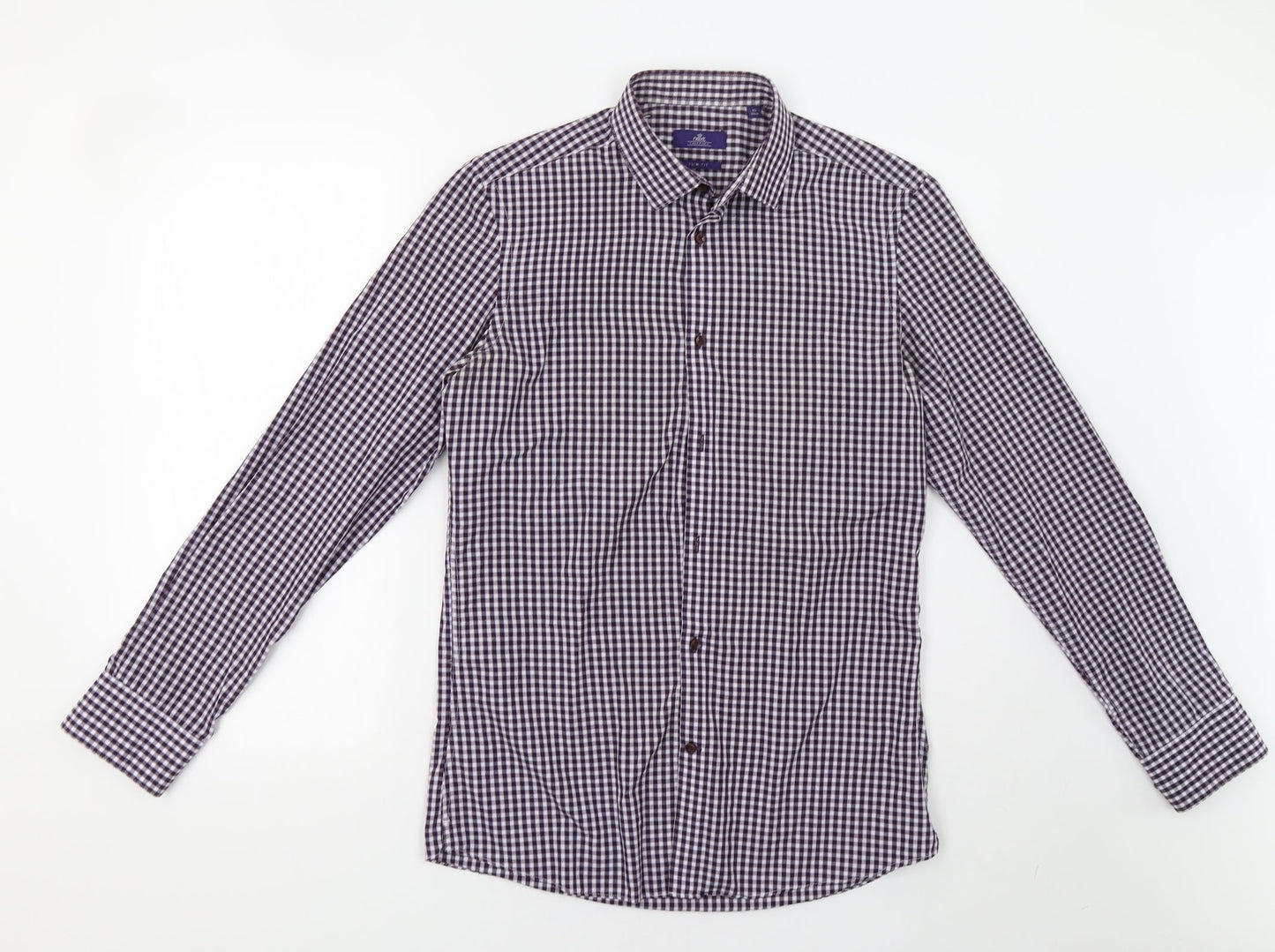 NEXT Mens Blue Check   Button-Up Size 15