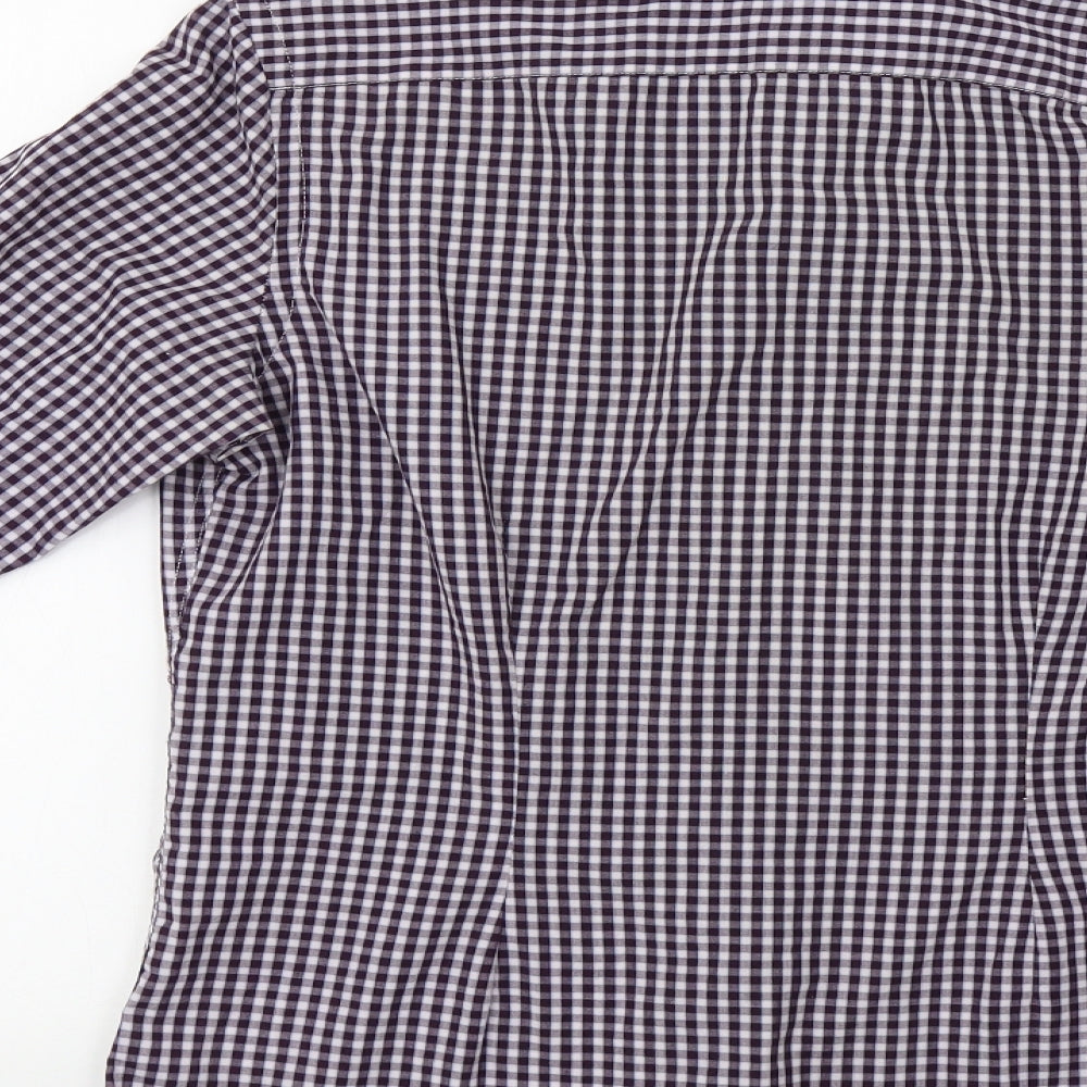 NEXT Mens Blue Check   Button-Up Size 15