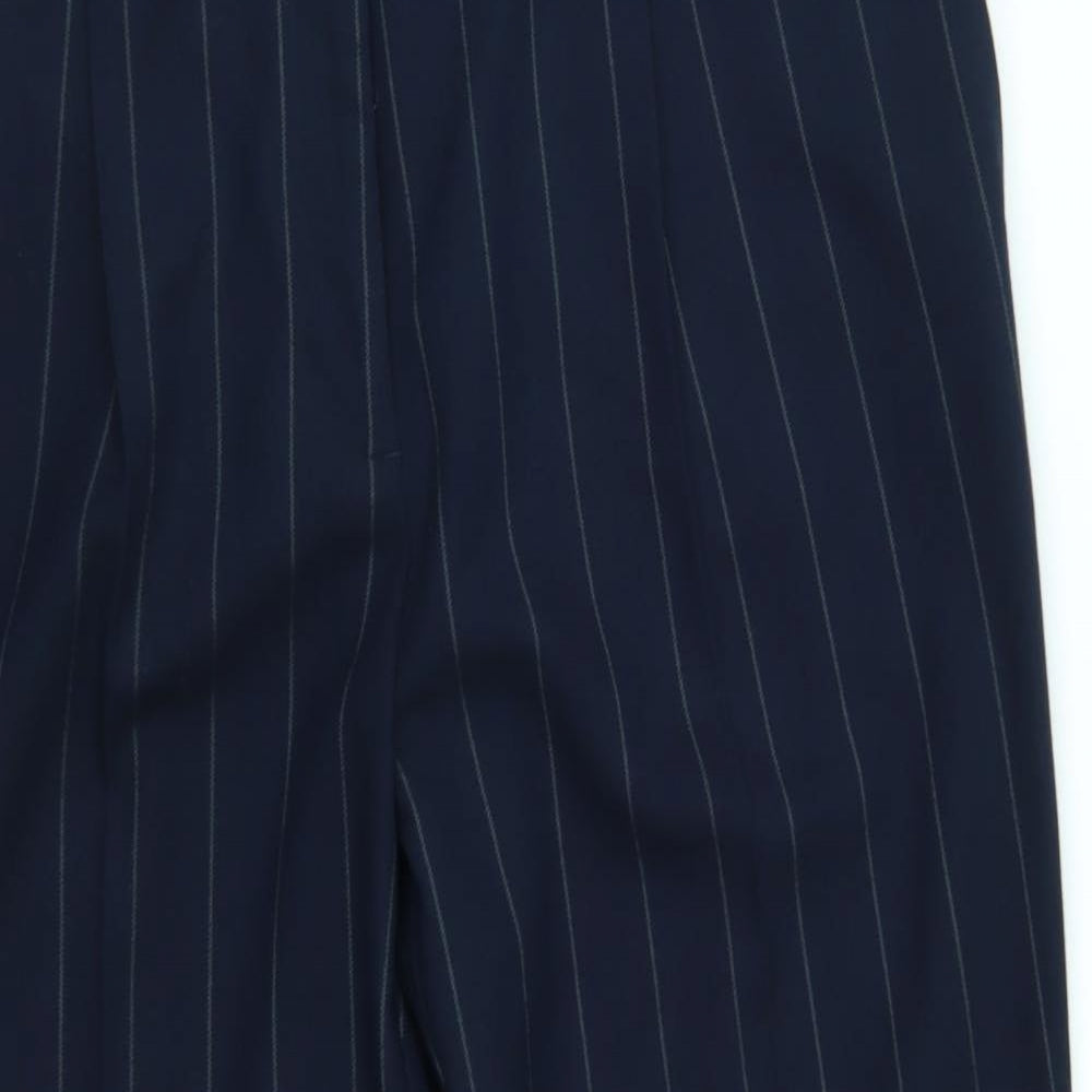 M&S Womens Blue Striped  Trousers  Size 12 L24 in