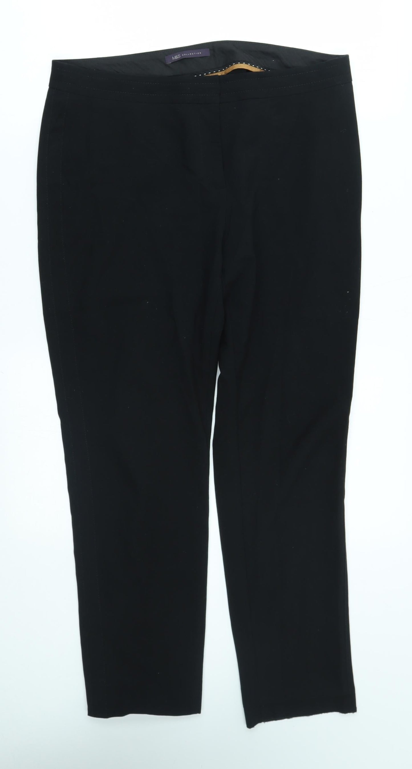 M&S Womens Black   Trousers  Size 12 L27 in