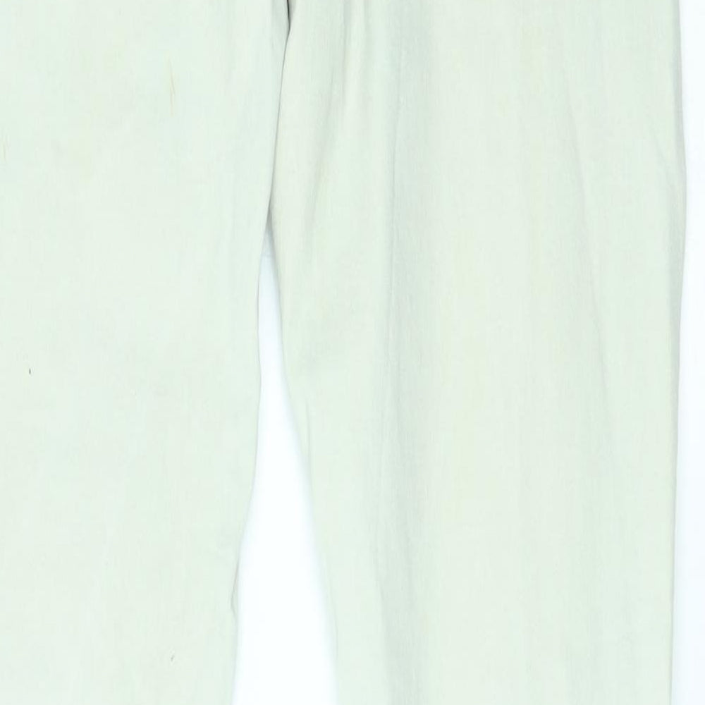 Preworn Womens White   Skinny Jeans Size 30 L28 in - zip details