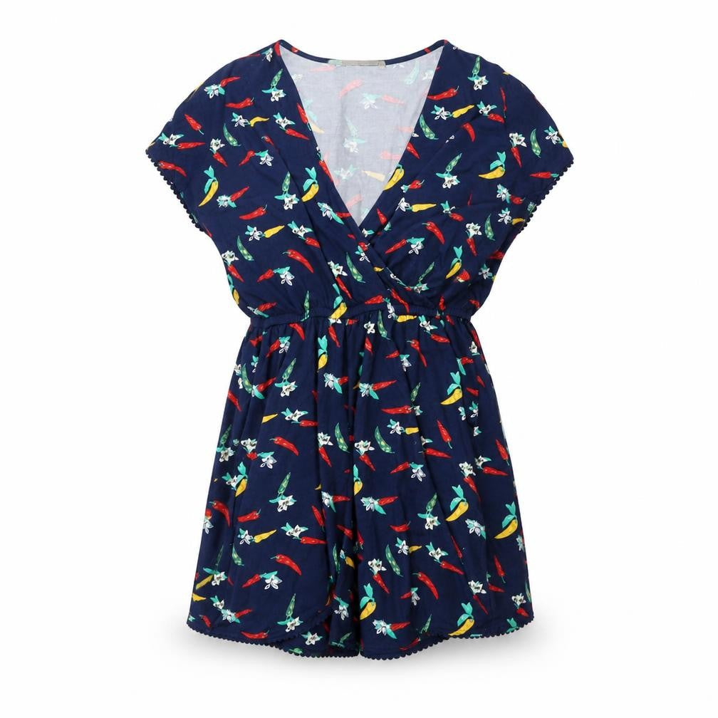 F&F Womens Blue   Playsuit One-Piece Size 8  - Chilli pattern