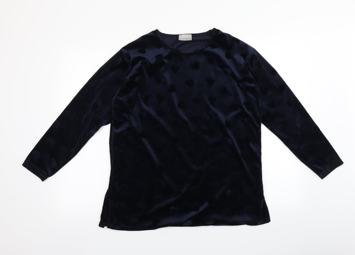 Rochelle Womens Blue   Top Pyjama Top Size M  - Heart print