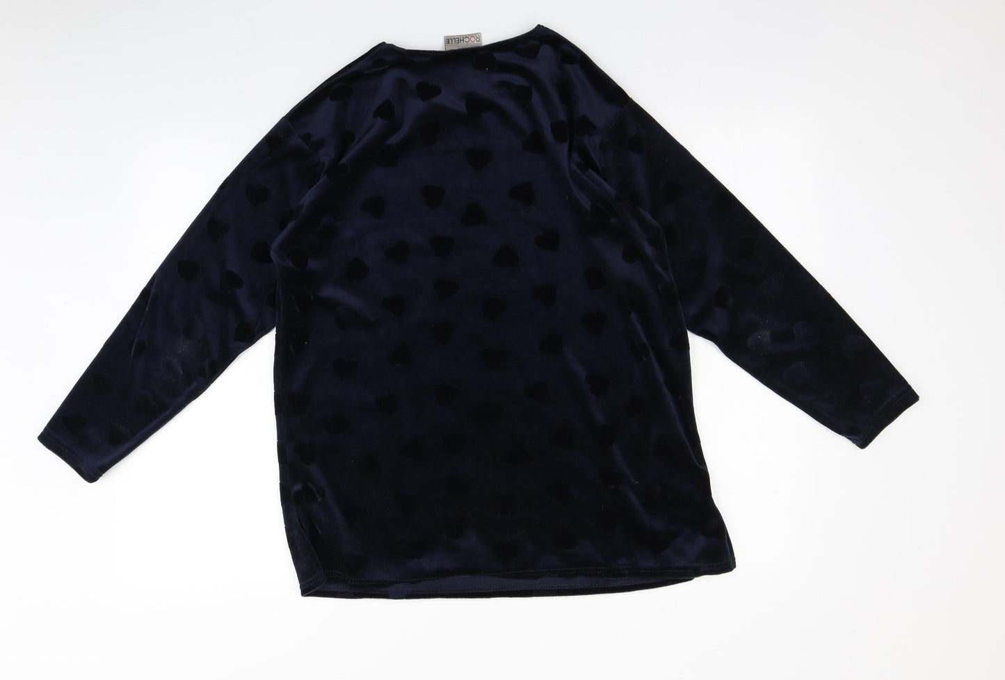 Rochelle Womens Blue   Top Pyjama Top Size M  - Heart print