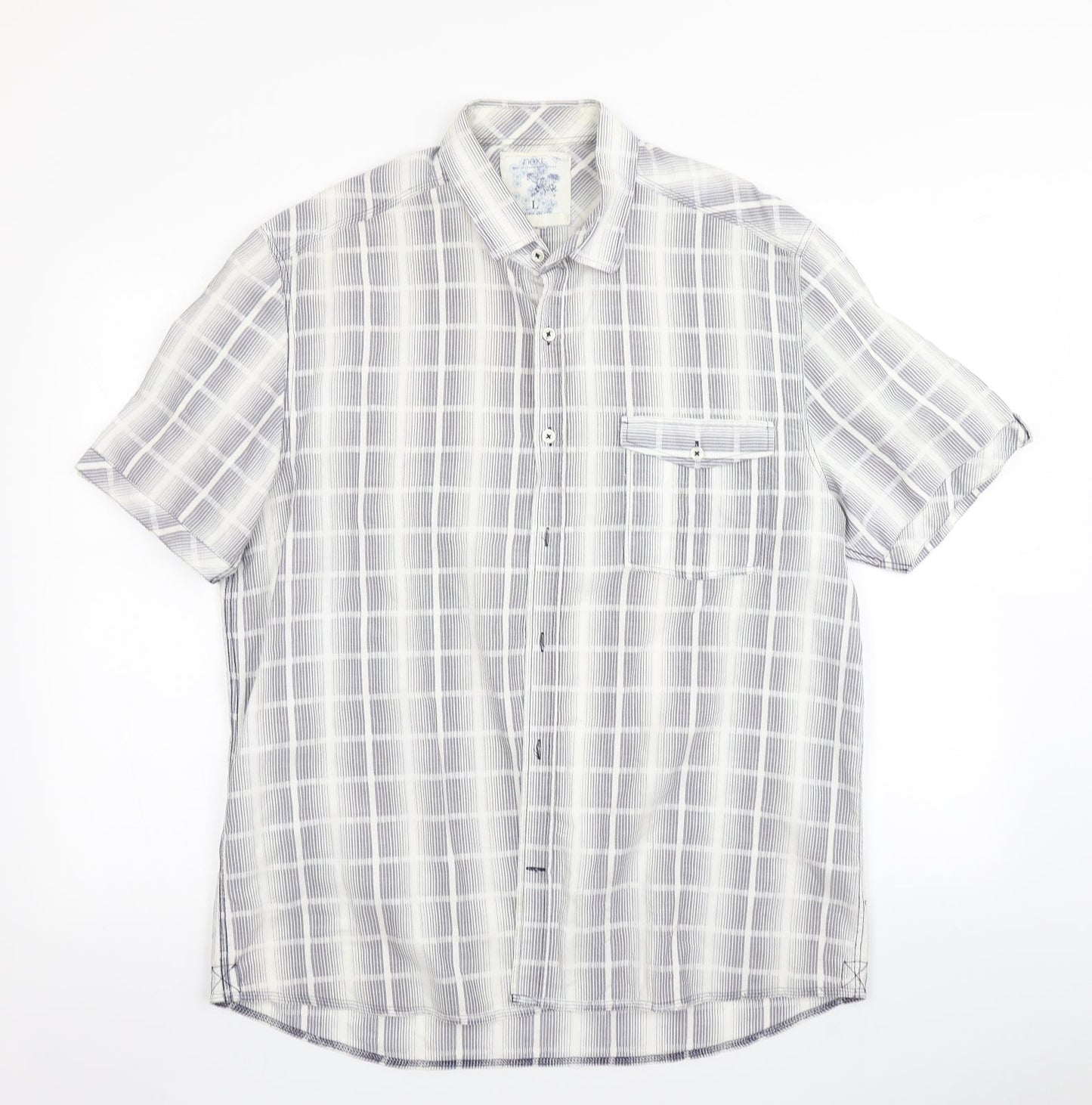 NEXT Mens Multicoloured Check   Button-Up Size L