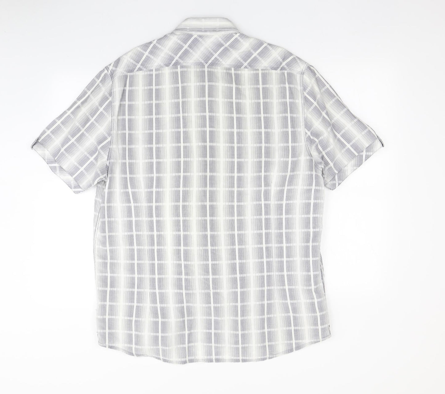 NEXT Mens Multicoloured Check   Button-Up Size L
