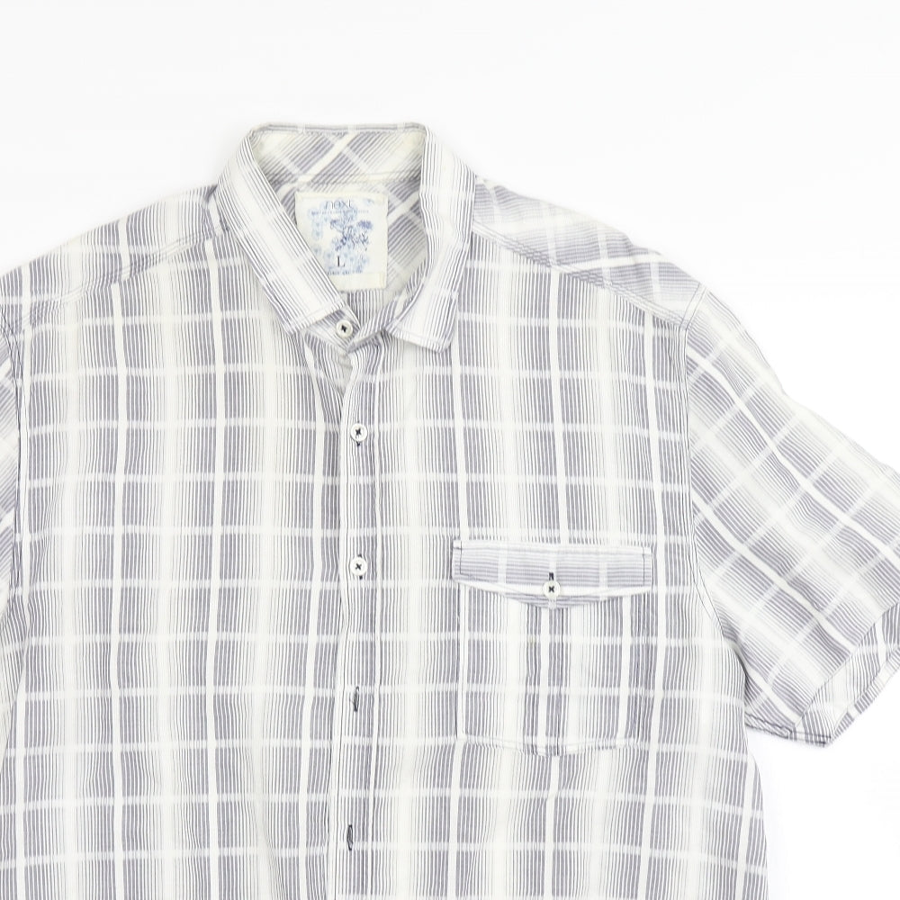 NEXT Mens Multicoloured Check   Button-Up Size L