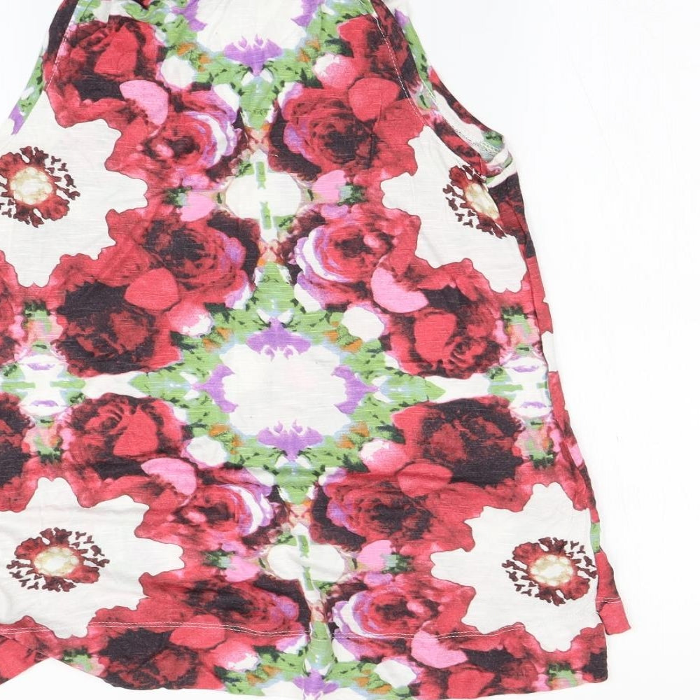 Dorothy Perkins Womens Multicoloured Floral  Basic T-Shirt Size 8