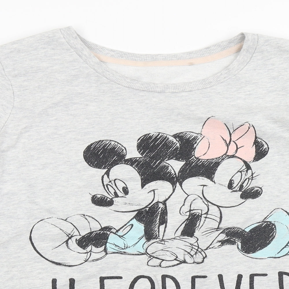Close-up detail of George women’s gold jumper, size UK 8, - mickey mouse