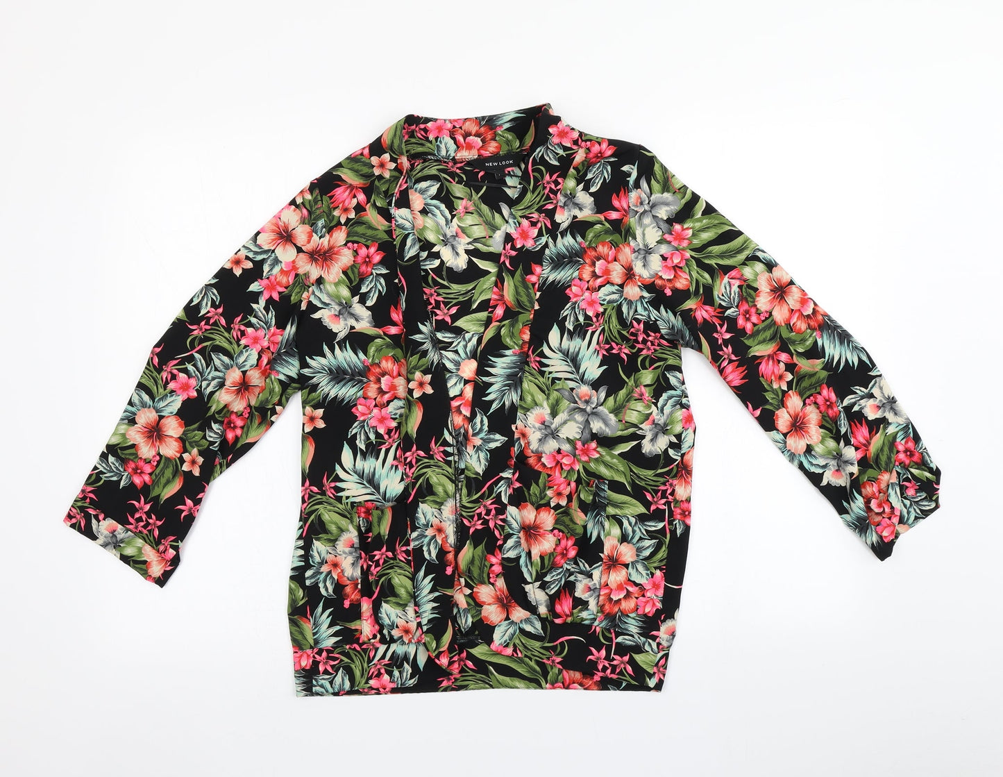 New Look Womens Multicoloured Floral  Wrap Jumper Size 14