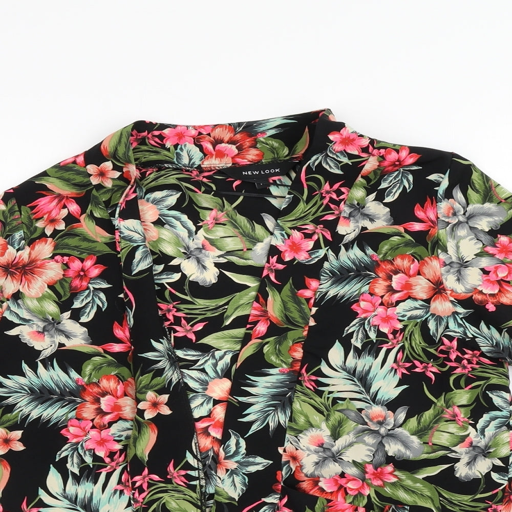 New Look Womens Multicoloured Floral  Wrap Jumper Size 14