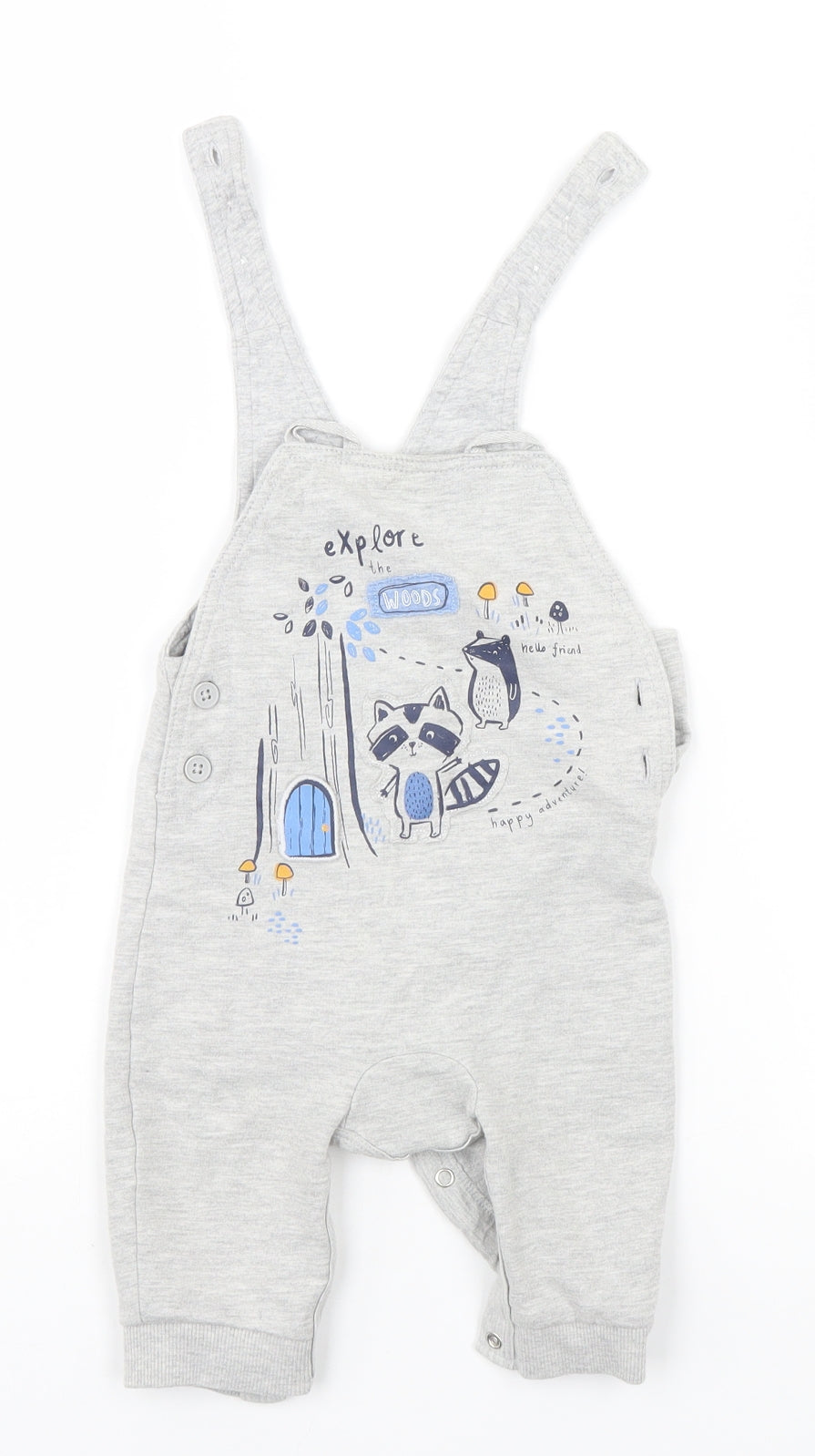 George Baby Grey   Babygrow One-Piece Size 3-6 Months  - Explore the Woods