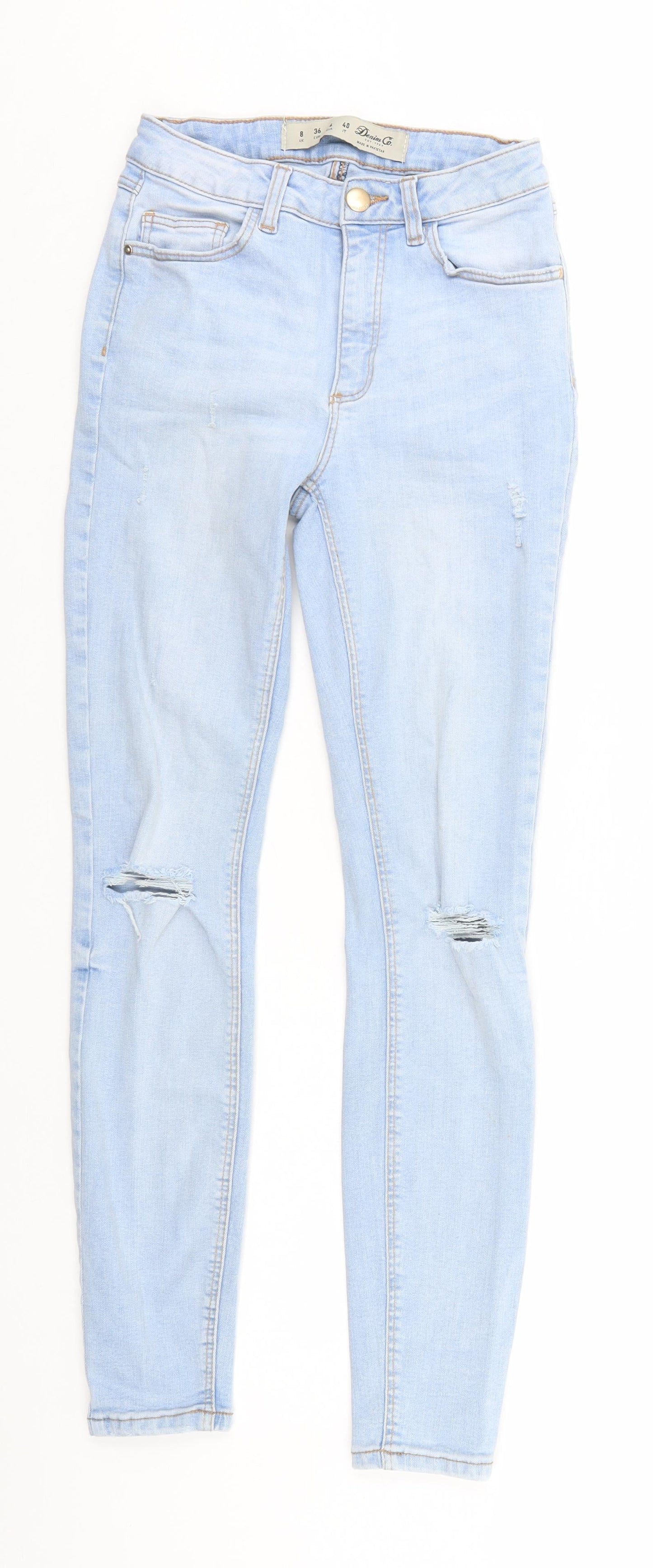 Denim & Co. Womens Blue   Skinny Jeans Size 8 L28 in