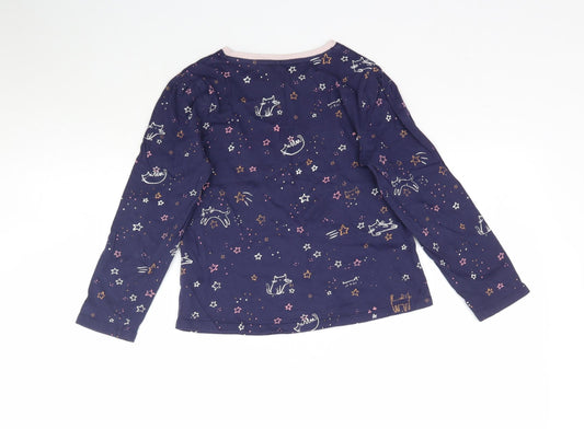 George Girls Blue Solid  Top Pyjama Top Size 8-9 Years  - Stars Star