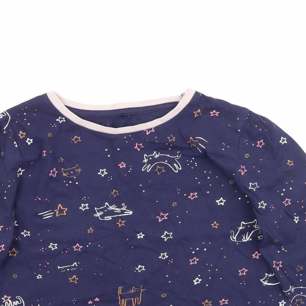 George Girls Blue Solid  Top Pyjama Top Size 8-9 Years  - Stars Star