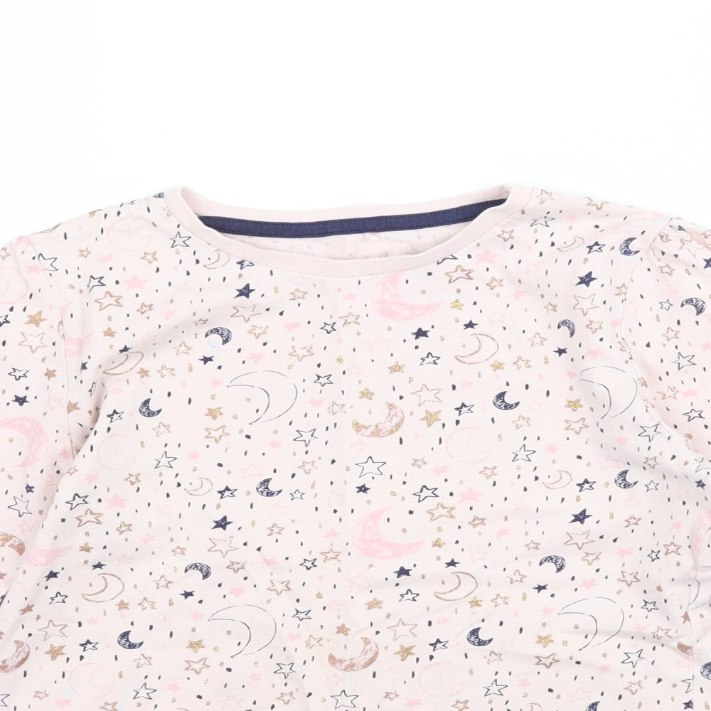 George Girls Pink   Basic T-Shirt Size 8-9 Years  - Star Stars moon